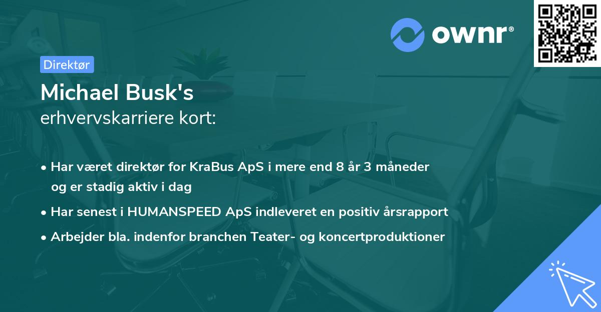 Michael Busk's erhvervskarriere kort