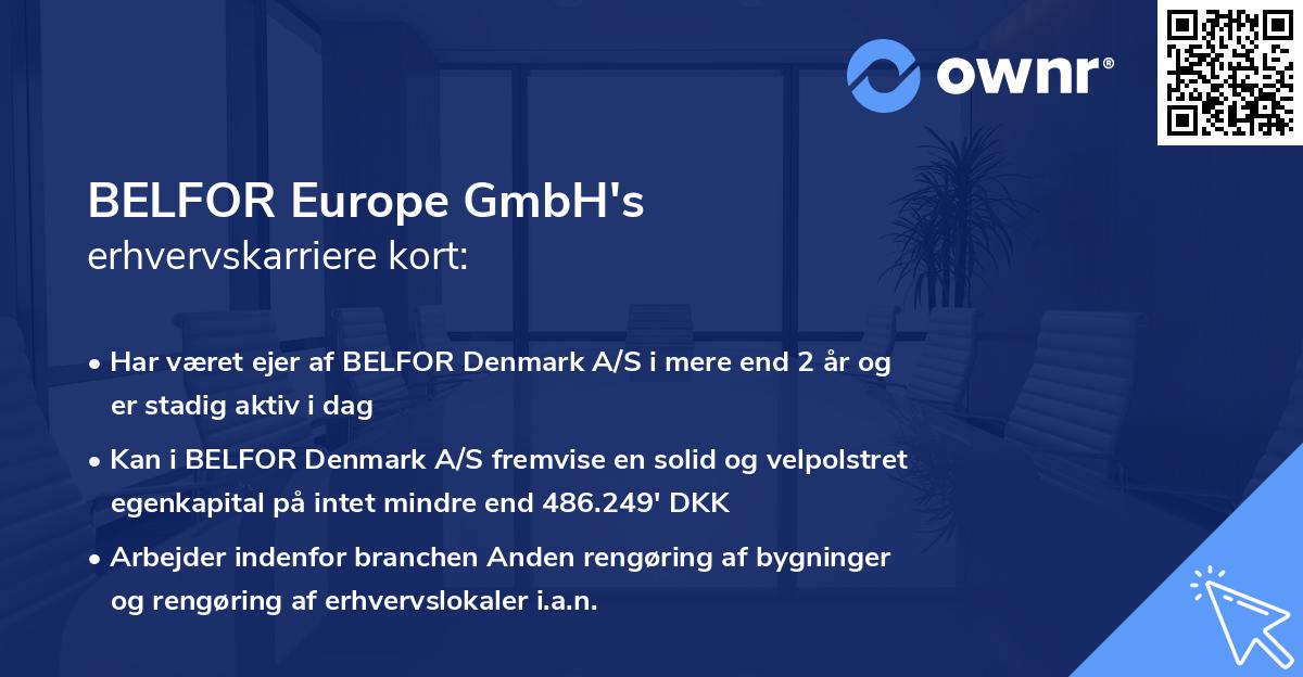 BELFOR Europe GmbH's erhvervskarriere kort