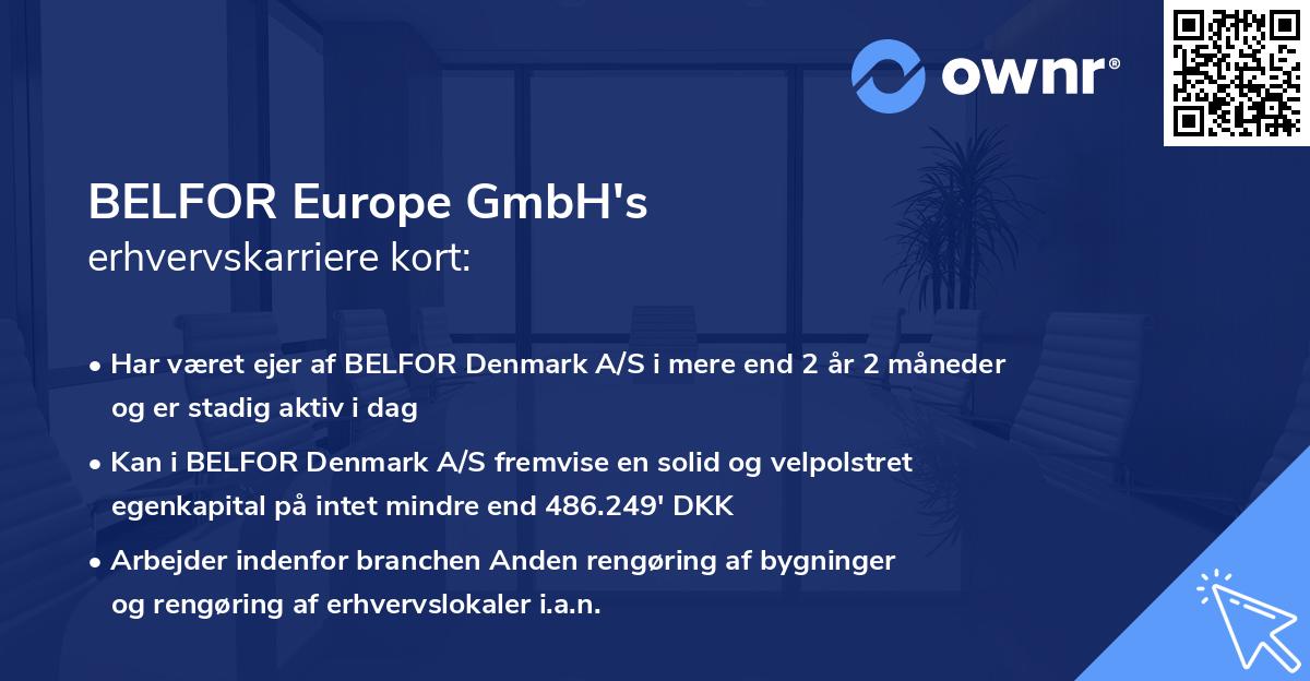 BELFOR Europe GmbH's erhvervskarriere kort