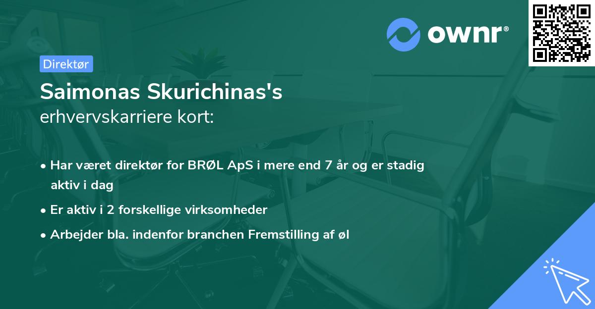 Saimonas Skurichinas's erhvervskarriere kort