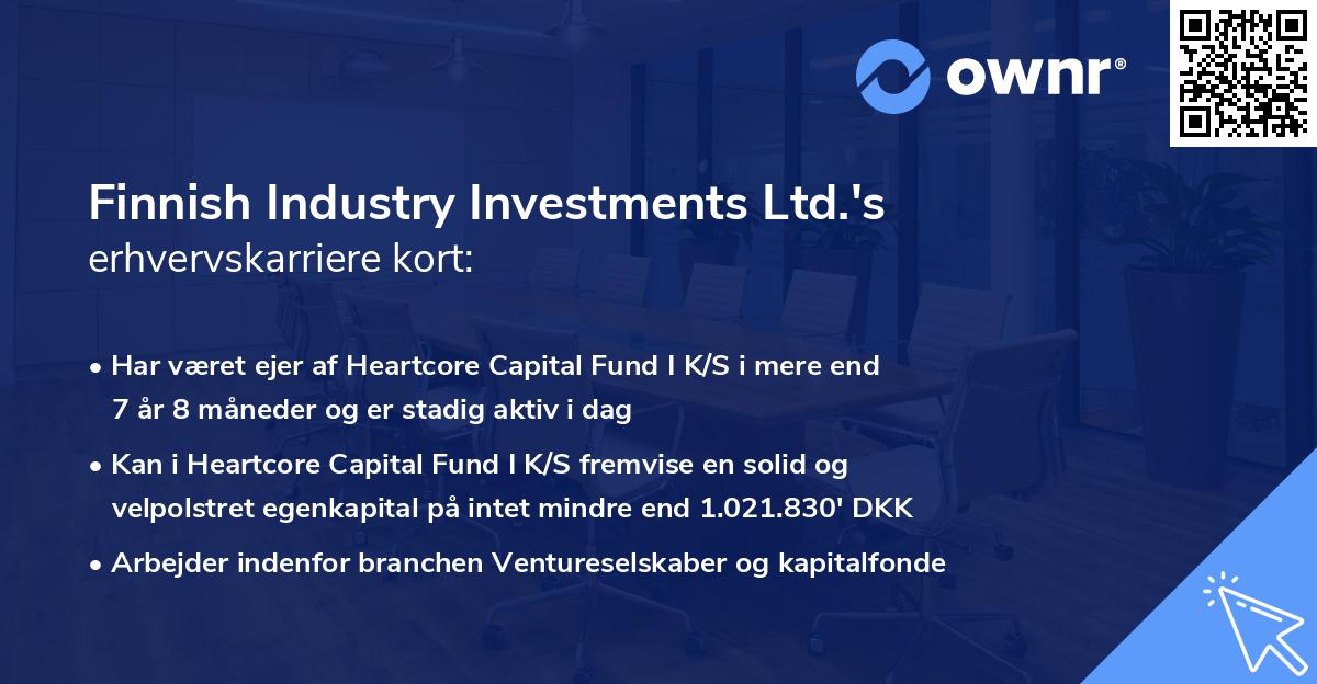 Finnish Industry Investments Ltd.'s erhvervskarriere kort