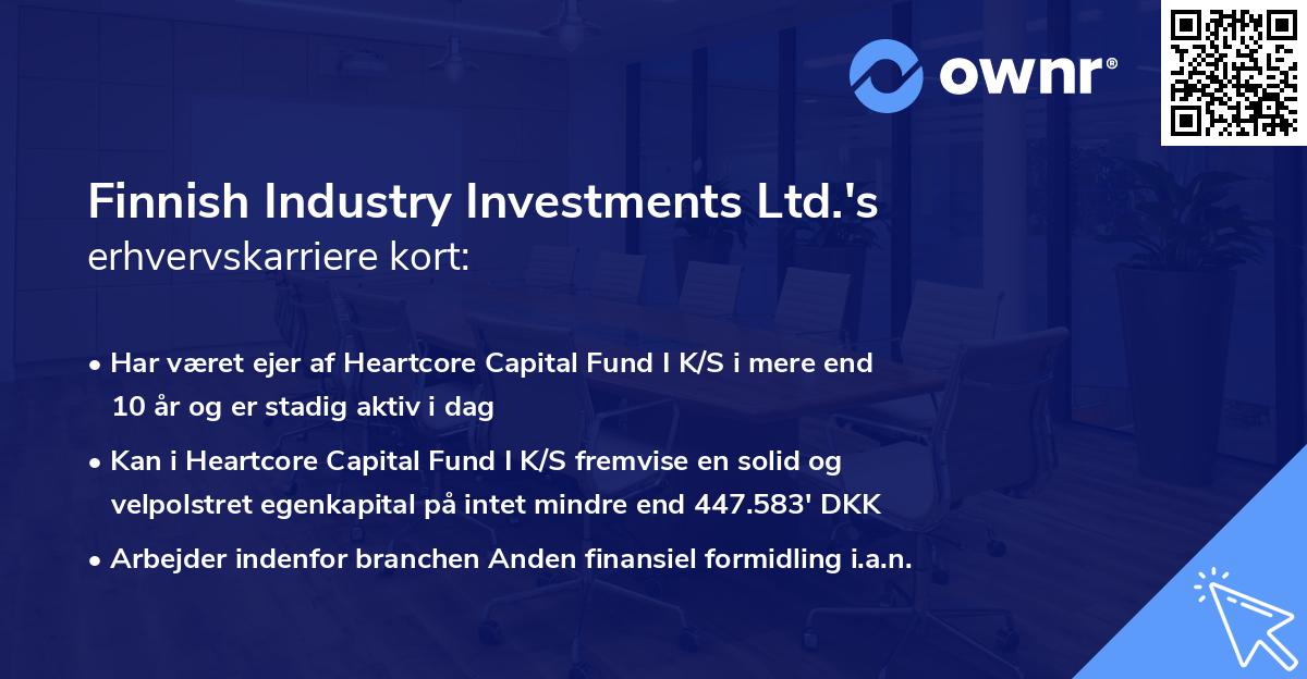 Finnish Industry Investments Ltd.'s erhvervskarriere kort