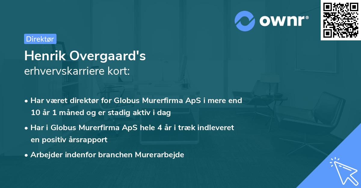Henrik Overgaard's erhvervskarriere kort