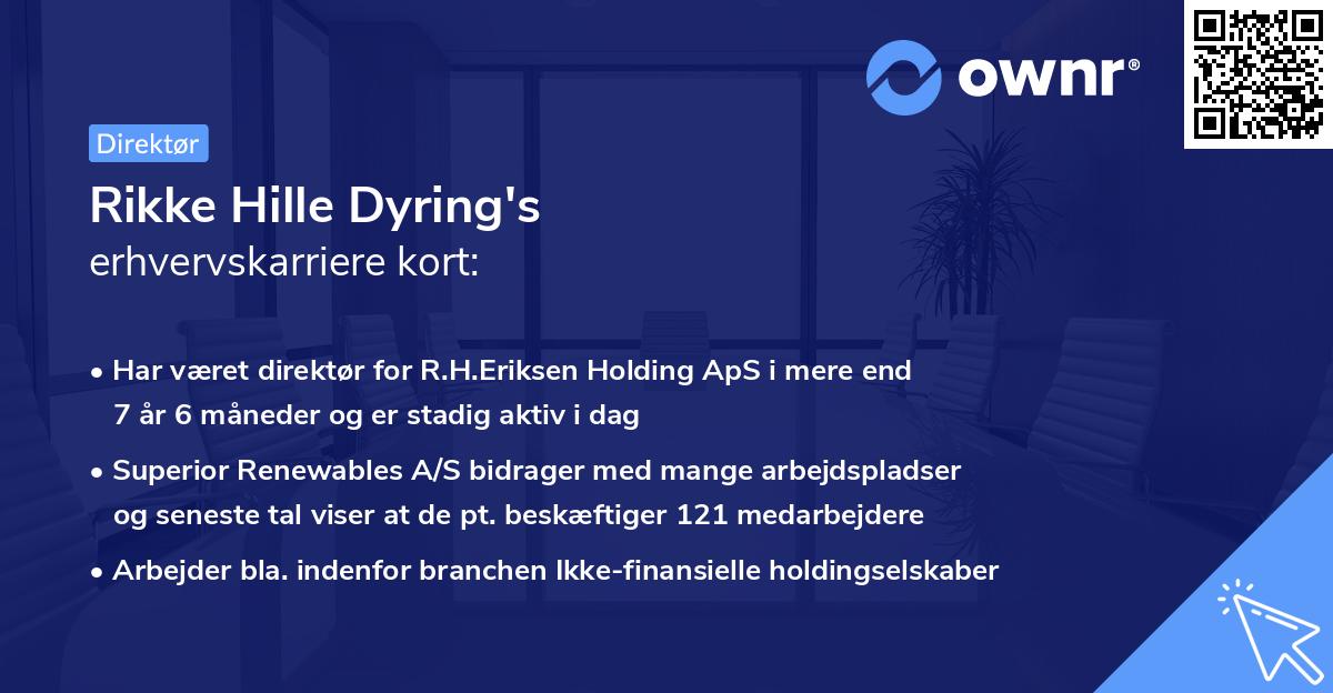 Rikke Hille Dyring's erhvervskarriere kort