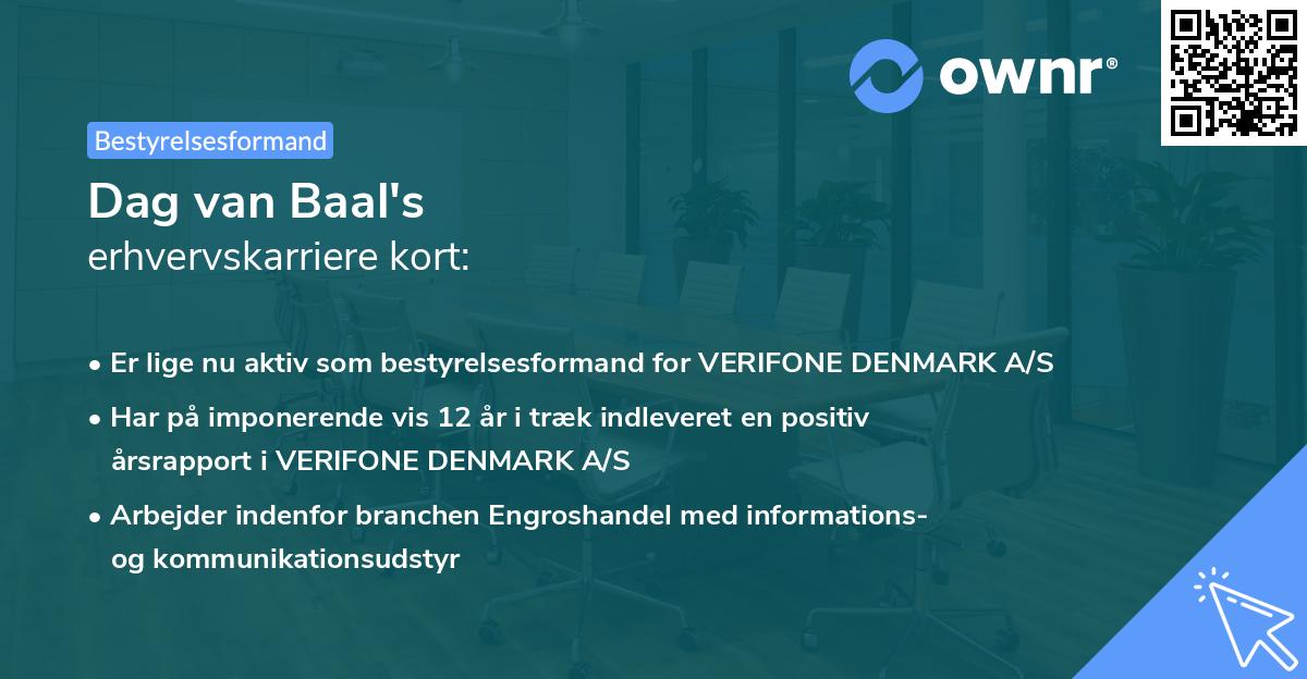 Dag van Baal's erhvervskarriere kort