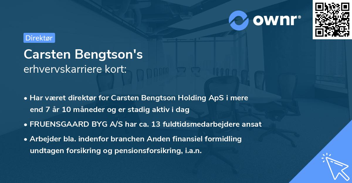 Carsten Bengtson's erhvervskarriere kort