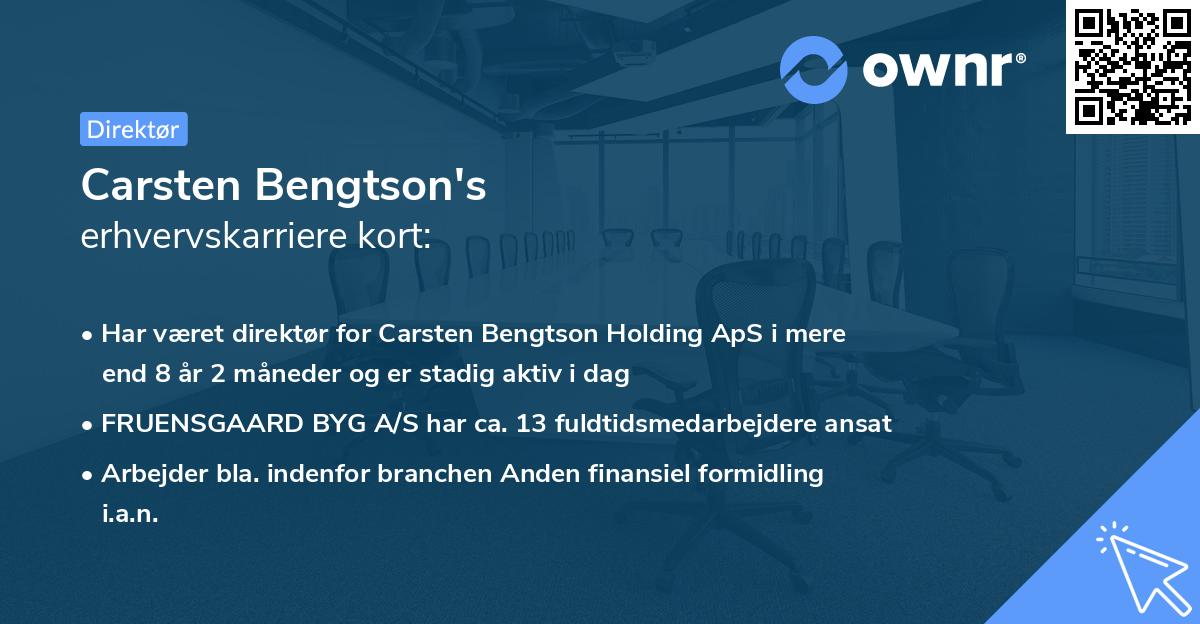 Carsten Bengtson's erhvervskarriere kort