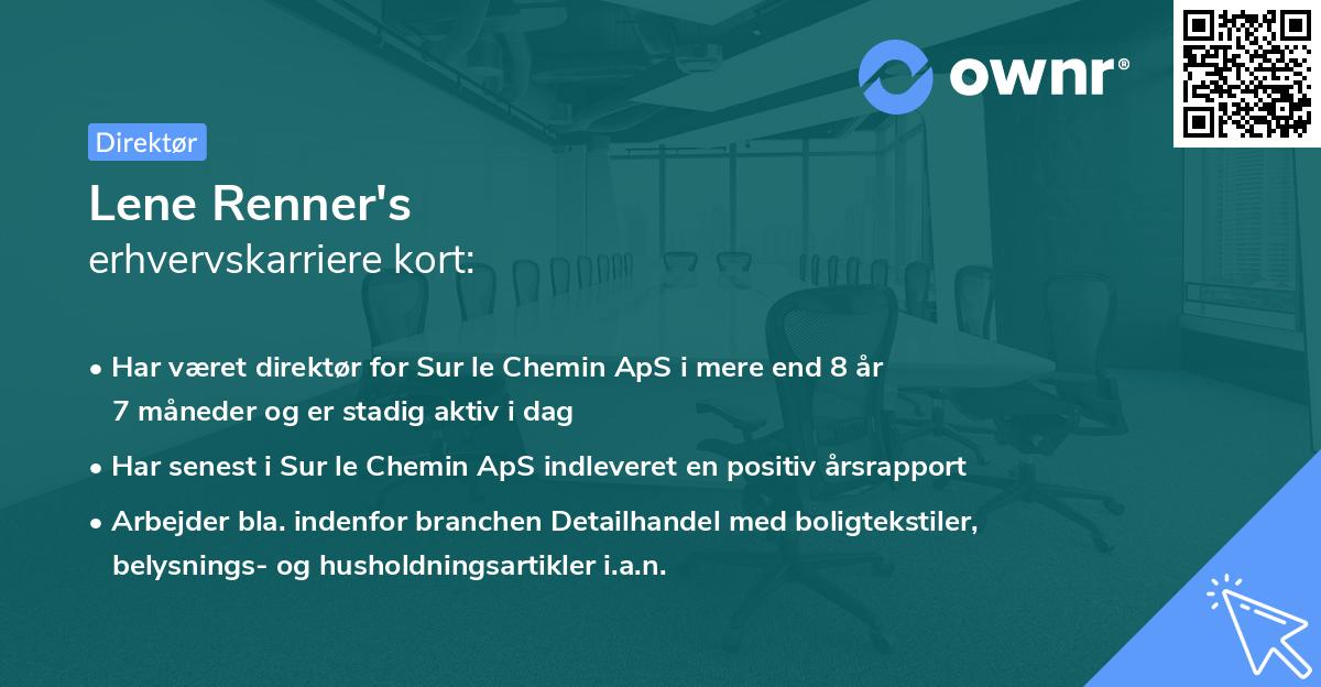 Lene Renner's erhvervskarriere kort