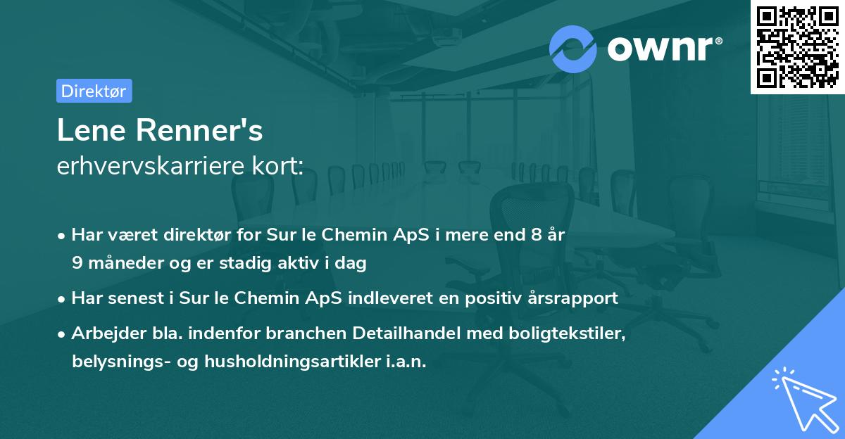 Lene Renner's erhvervskarriere kort