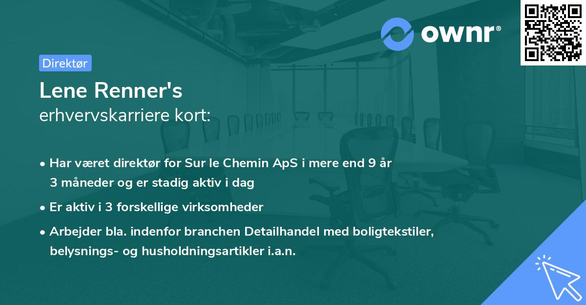 Lene Renner's erhvervskarriere kort