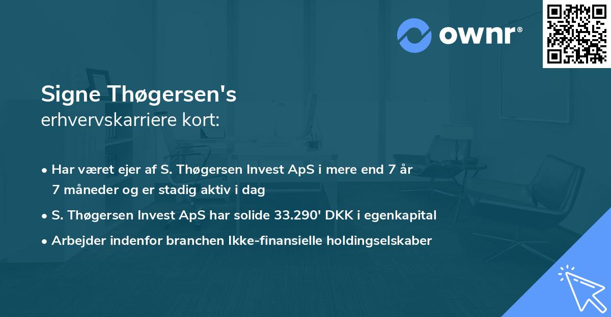 Signe Thøgersen's erhvervskarriere kort