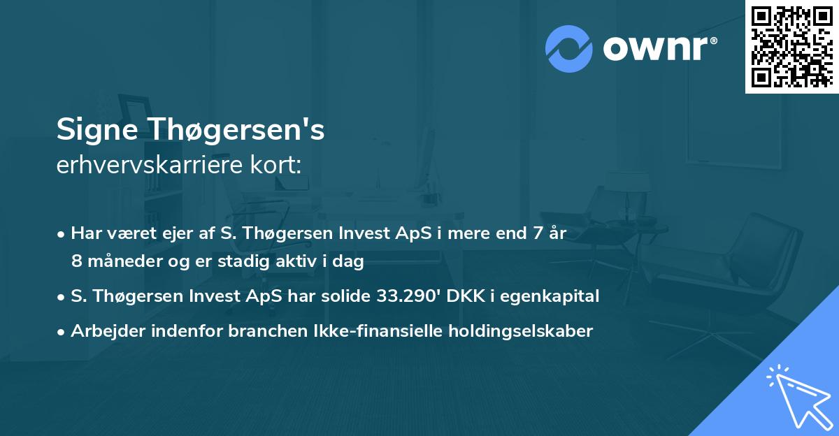 Signe Thøgersen's erhvervskarriere kort