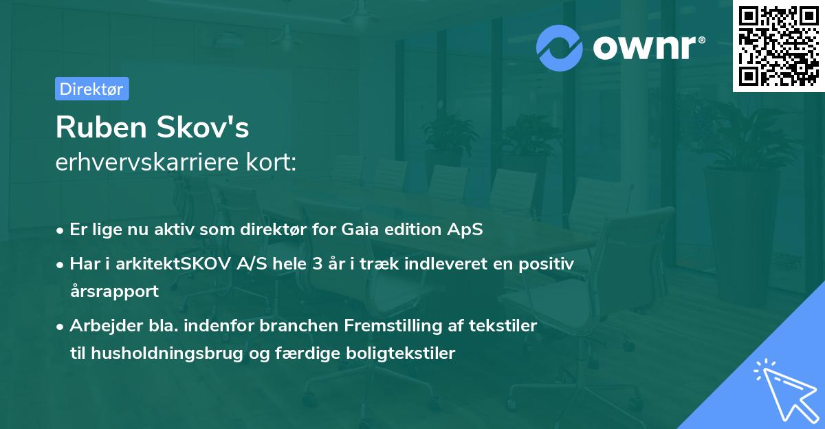 Ruben Skov's erhvervskarriere kort