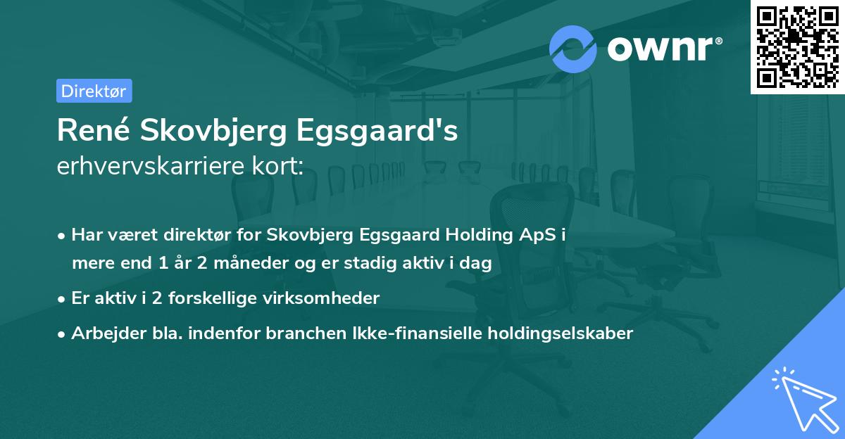 René Skovbjerg Egsgaard's erhvervskarriere kort