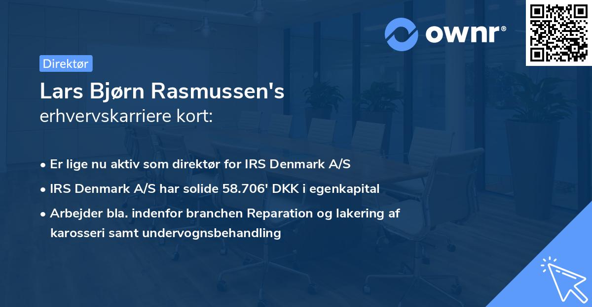 Lars Bjørn Rasmussen's erhvervskarriere kort