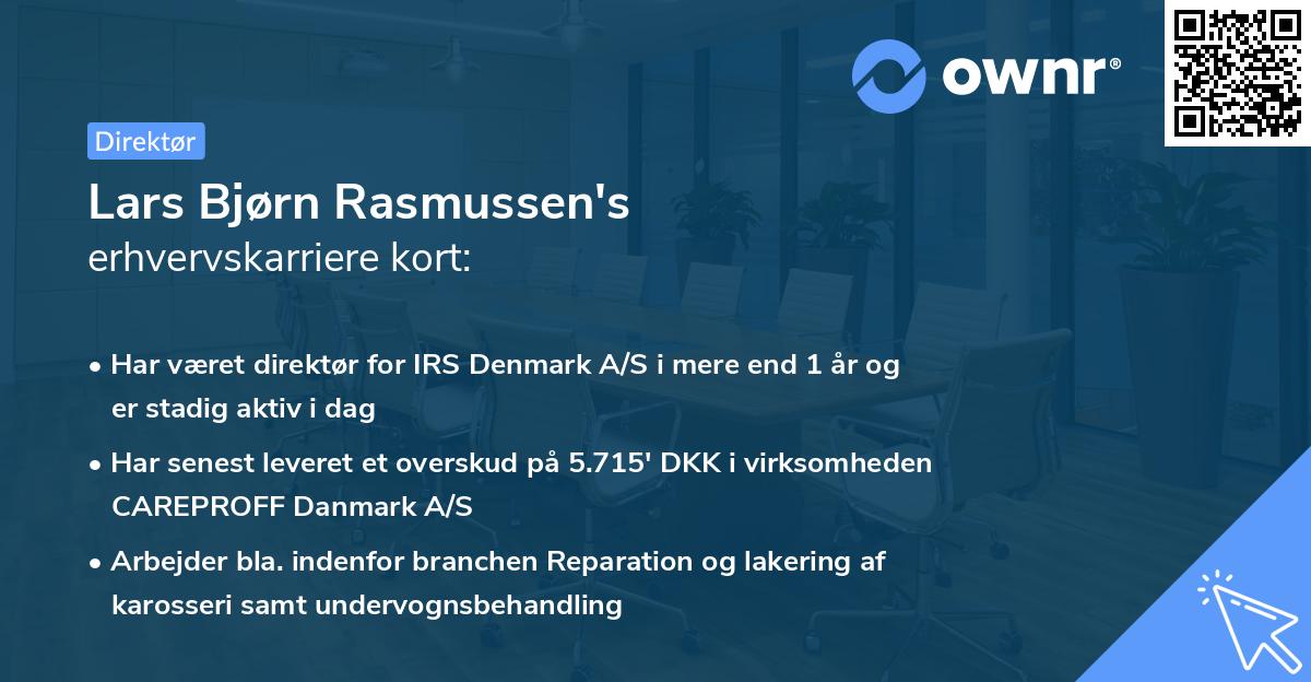 Lars Bjørn Rasmussen's erhvervskarriere kort