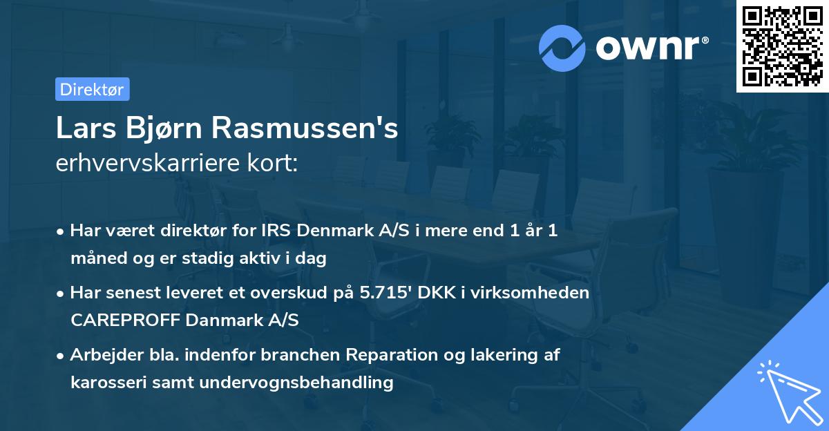 Lars Bjørn Rasmussen's erhvervskarriere kort