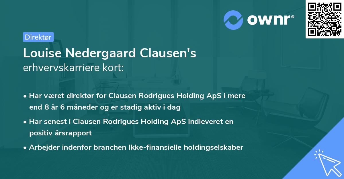 Louise Nedergaard Clausen's erhvervskarriere kort