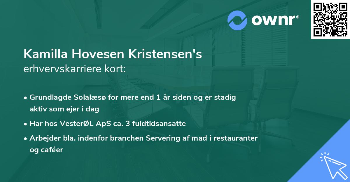Kamilla Hovesen Kristensen's erhvervskarriere kort
