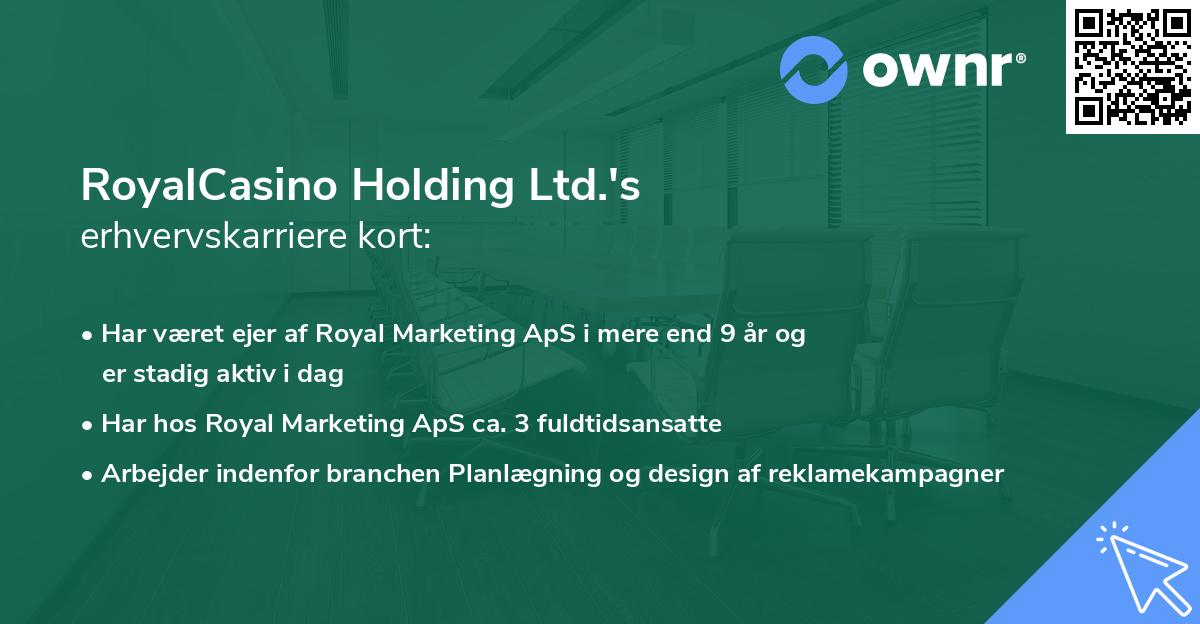 RoyalCasino Holding Ltd.'s erhvervskarriere kort