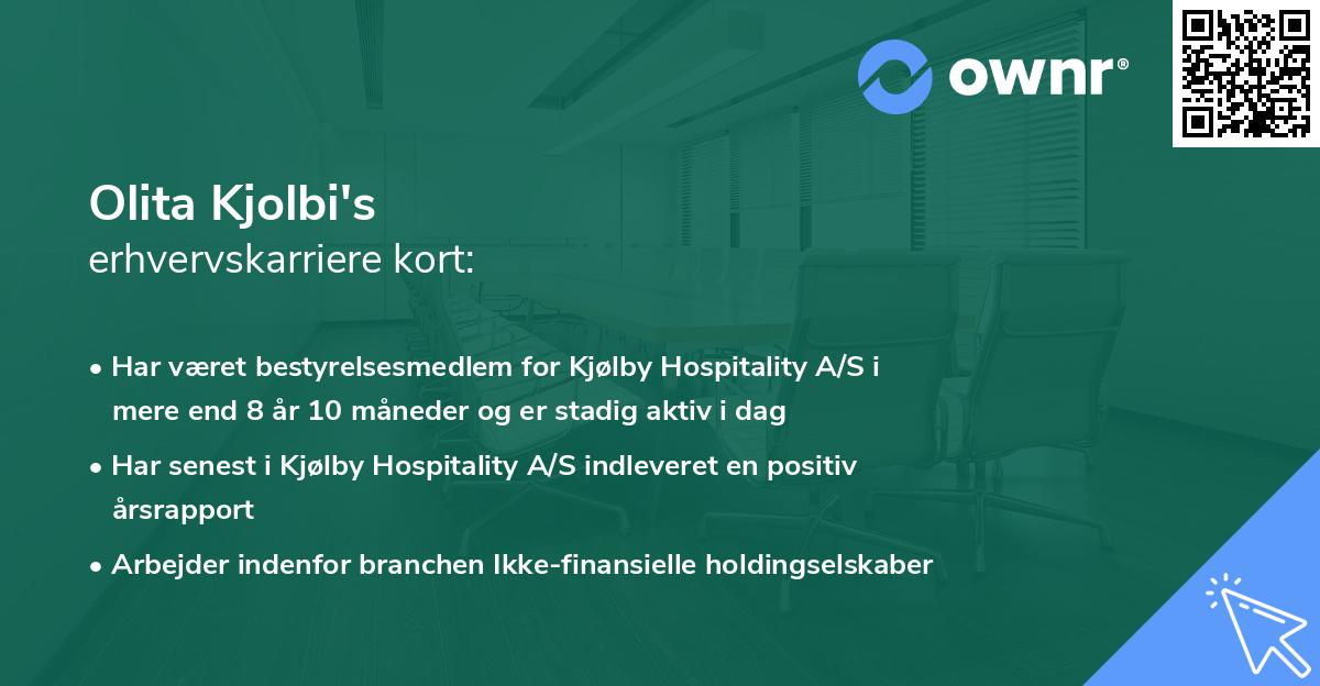 Olita Kjolbi's erhvervskarriere kort