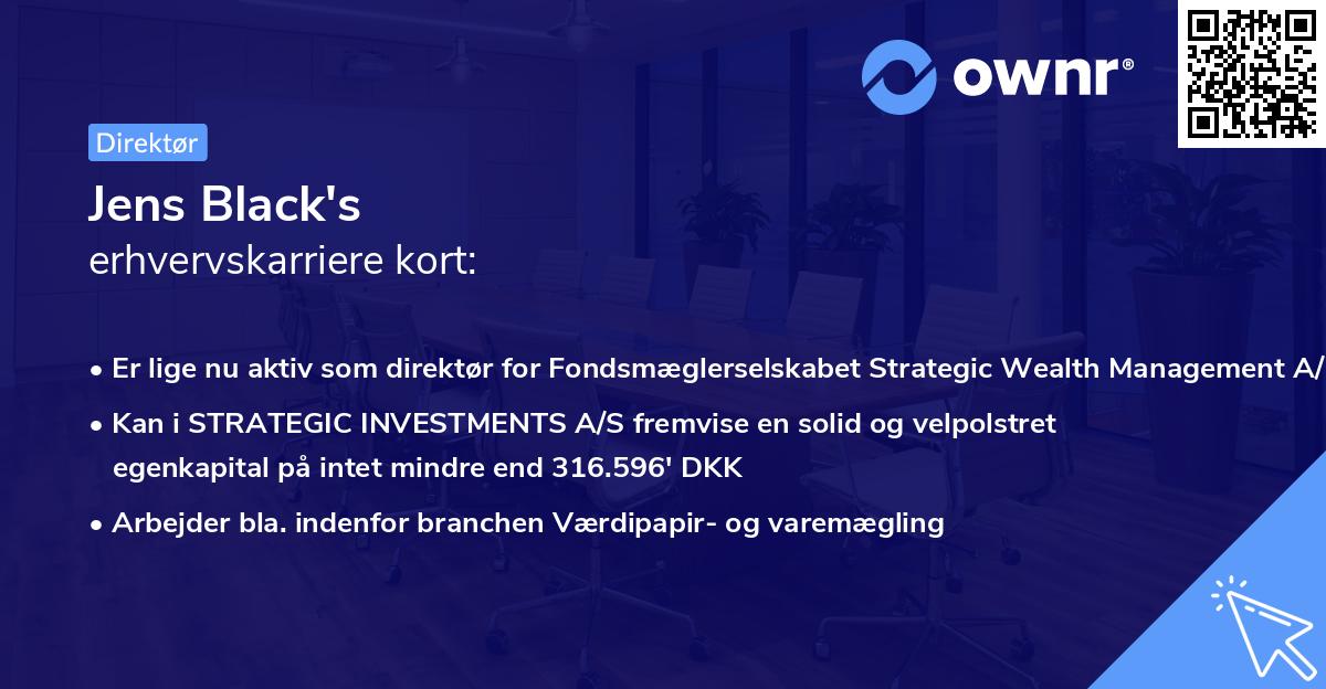 Jens Black's erhvervskarriere kort