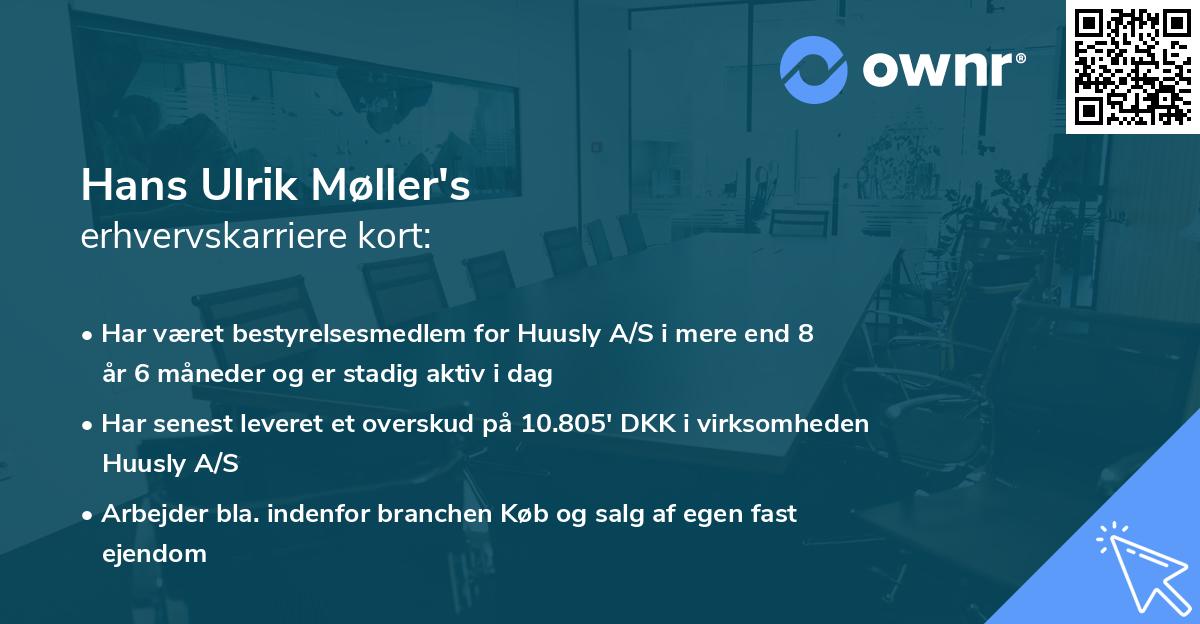 Hans Ulrik Møller's erhvervskarriere kort