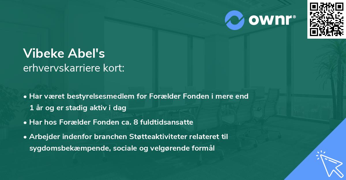Vibeke Abel's erhvervskarriere kort