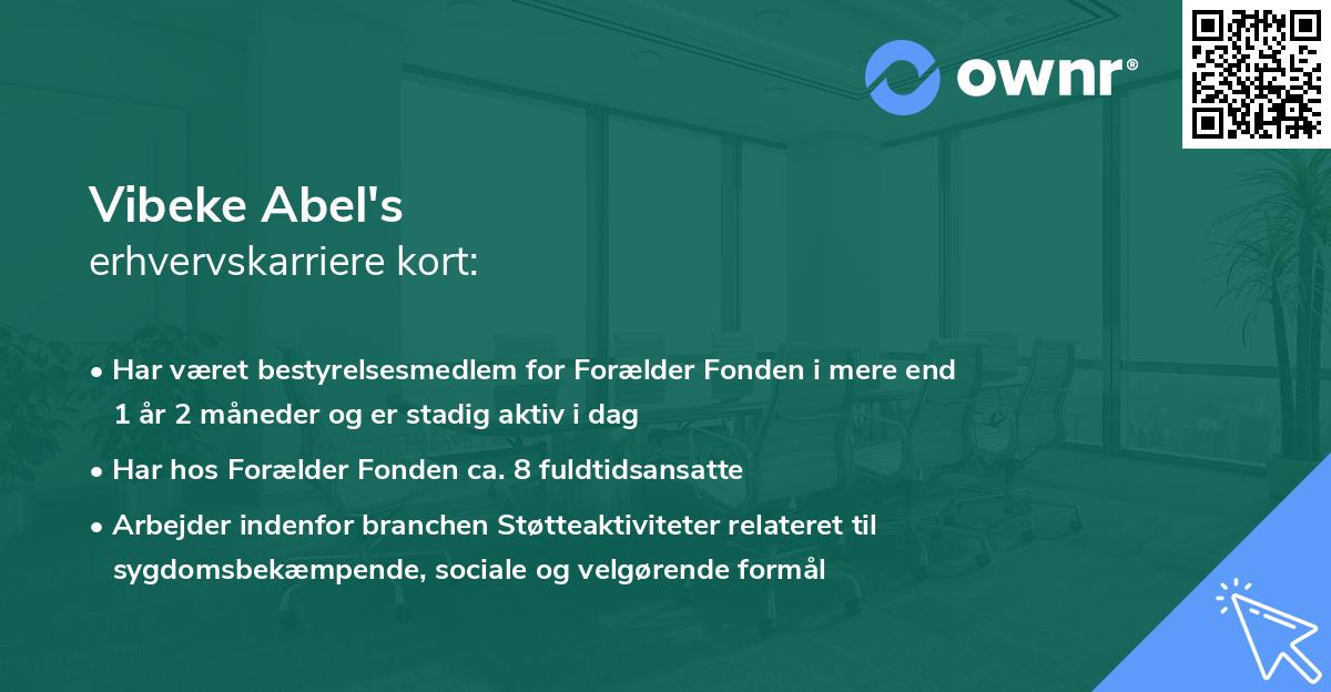 Vibeke Abel's erhvervskarriere kort