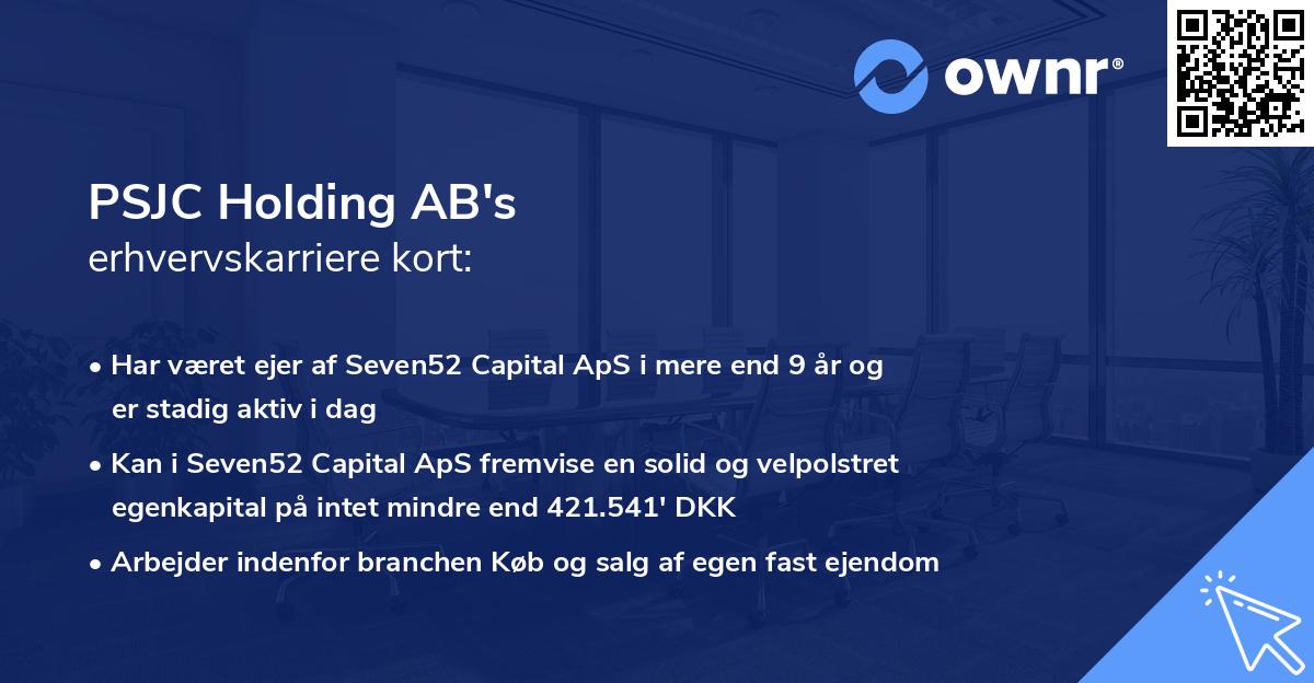 PSJC Holding AB's erhvervskarriere kort