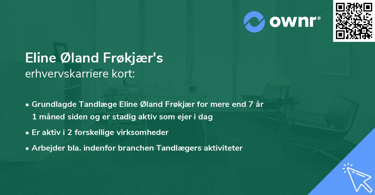 Eline Øland Frøkjær's erhvervskarriere kort