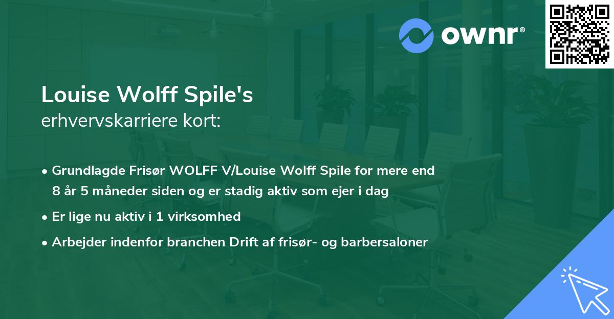 Louise Wolff Spile's erhvervskarriere kort