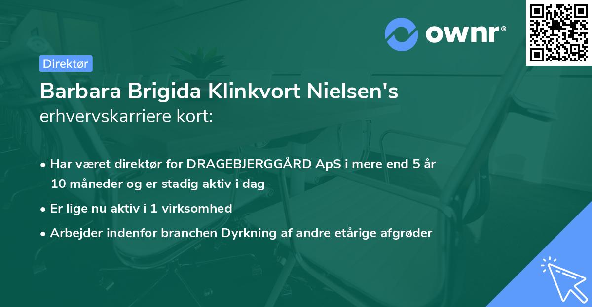 Barbara Brigida Klinkvort Nielsen's erhvervskarriere kort