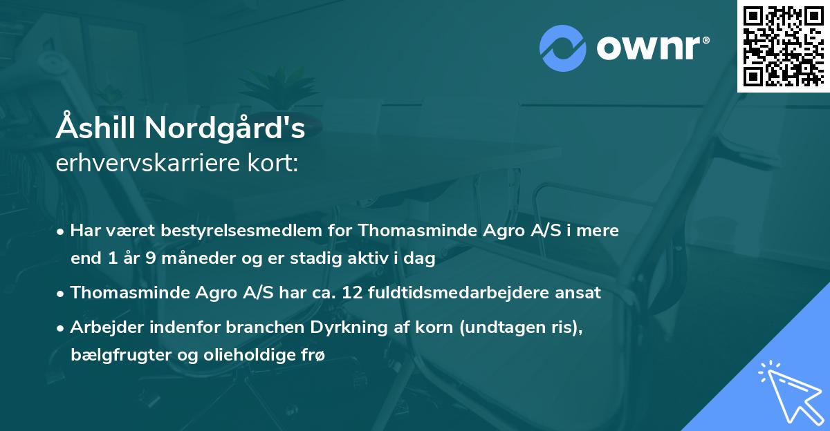 Åshill Nordgård's erhvervskarriere kort