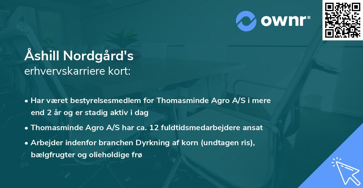 Åshill Nordgård's erhvervskarriere kort