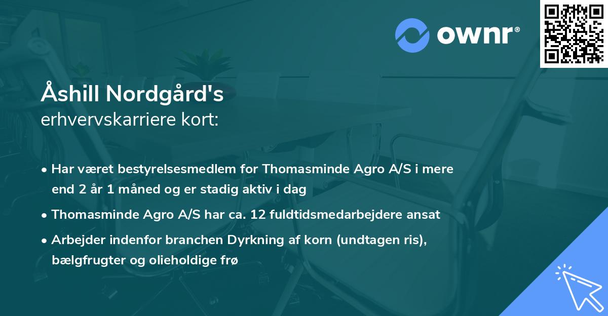 Åshill Nordgård's erhvervskarriere kort