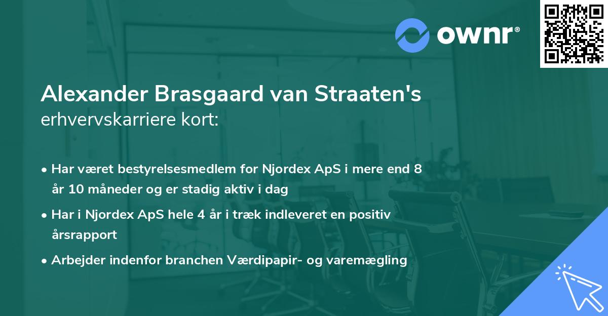 Alexander Brasgaard van Straaten's erhvervskarriere kort