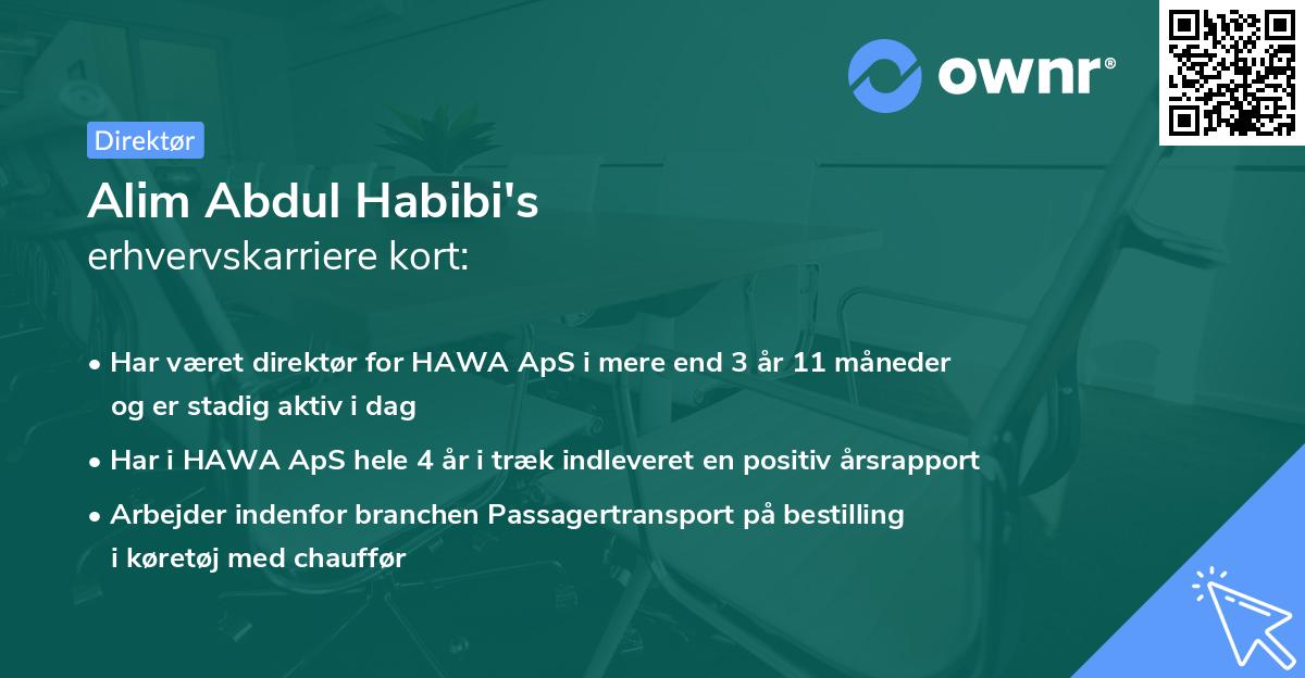 Alim Abdul Habibi's erhvervskarriere kort