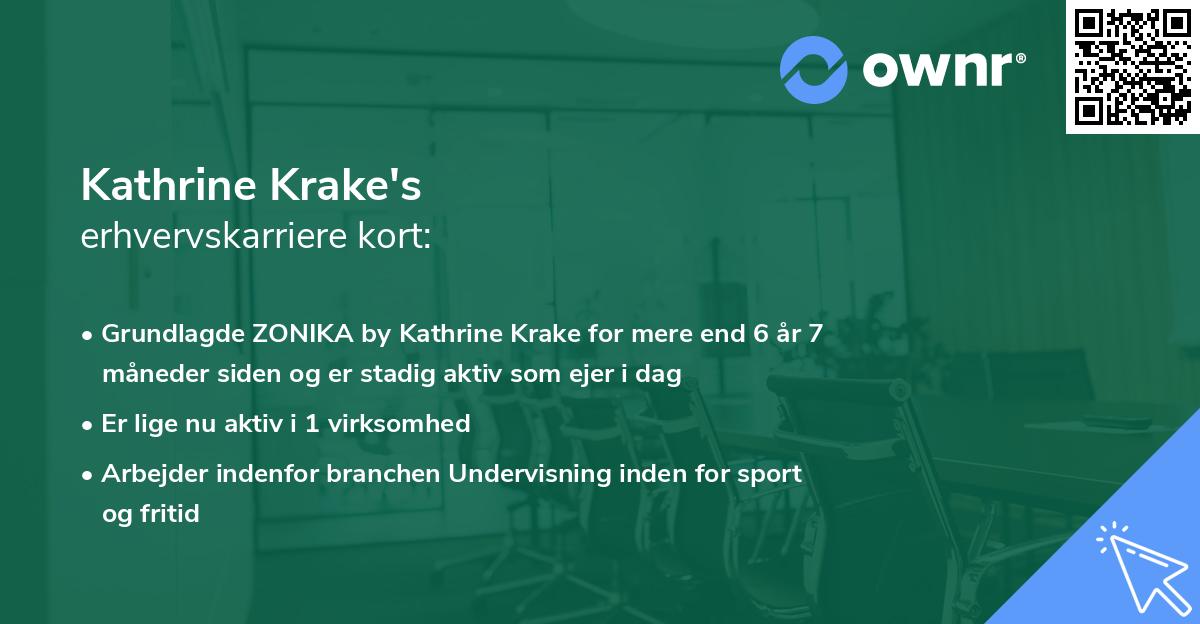 Kathrine Krake's erhvervskarriere kort