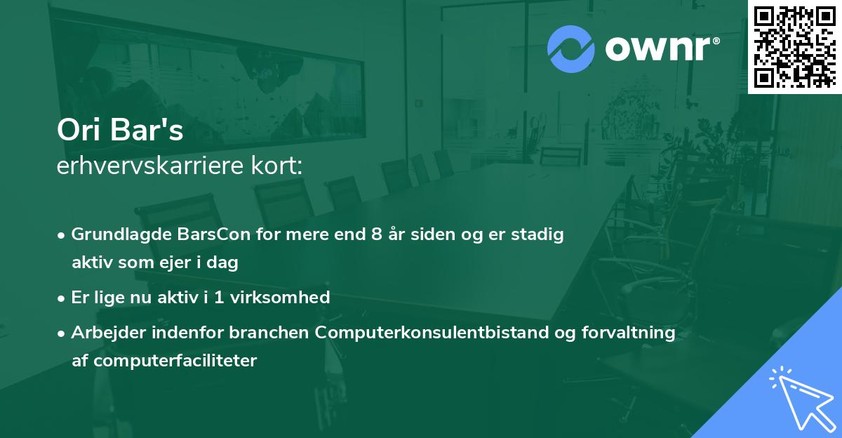Ori Bar's erhvervskarriere kort