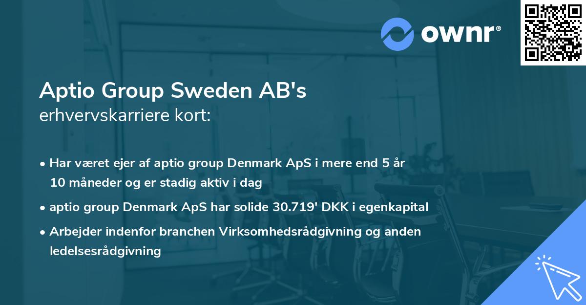 Aptio Group Sweden AB's erhvervskarriere kort