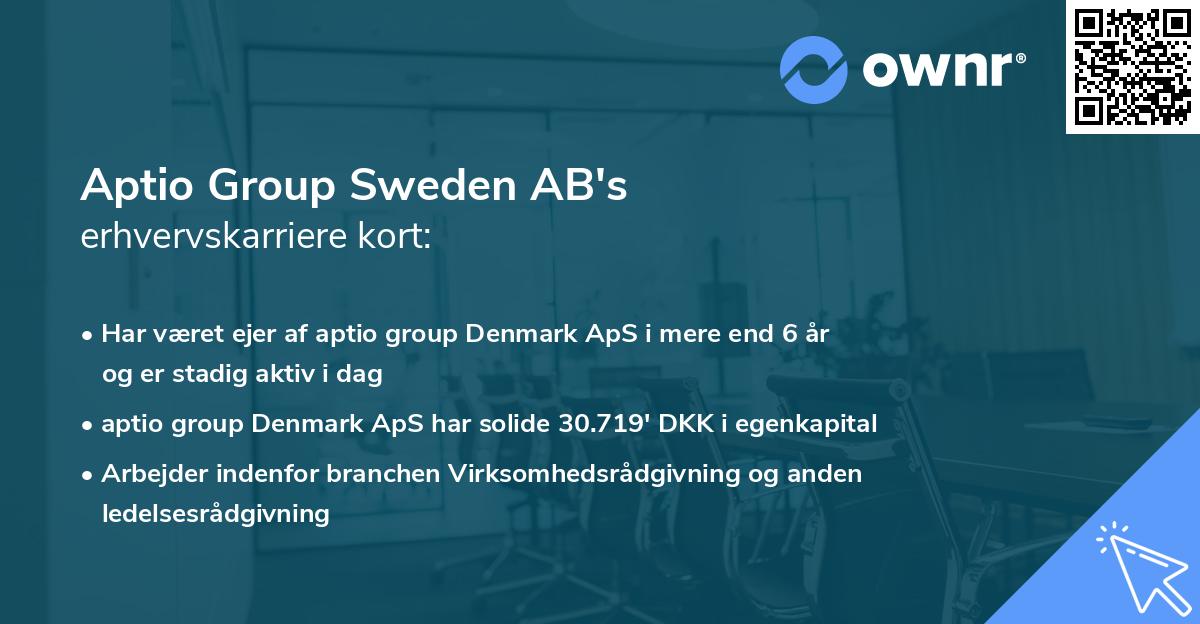 Aptio Group Sweden AB's erhvervskarriere kort