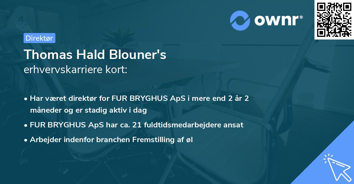 Thomas Hald Blouner's erhvervskarriere kort