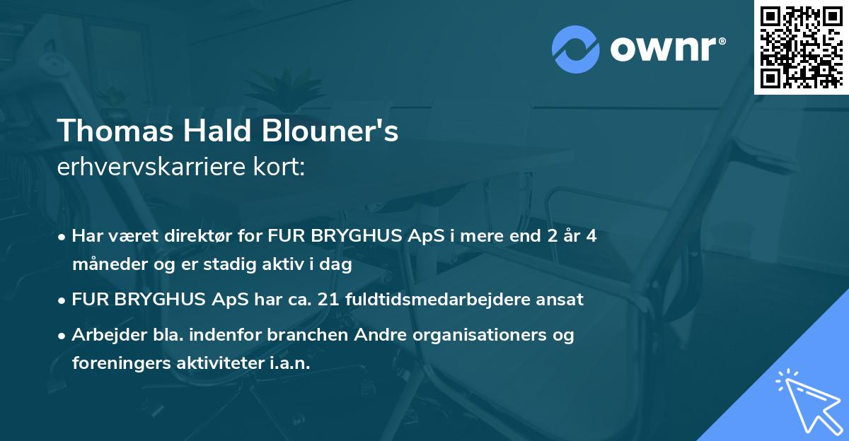 Thomas Hald Blouner's erhvervskarriere kort