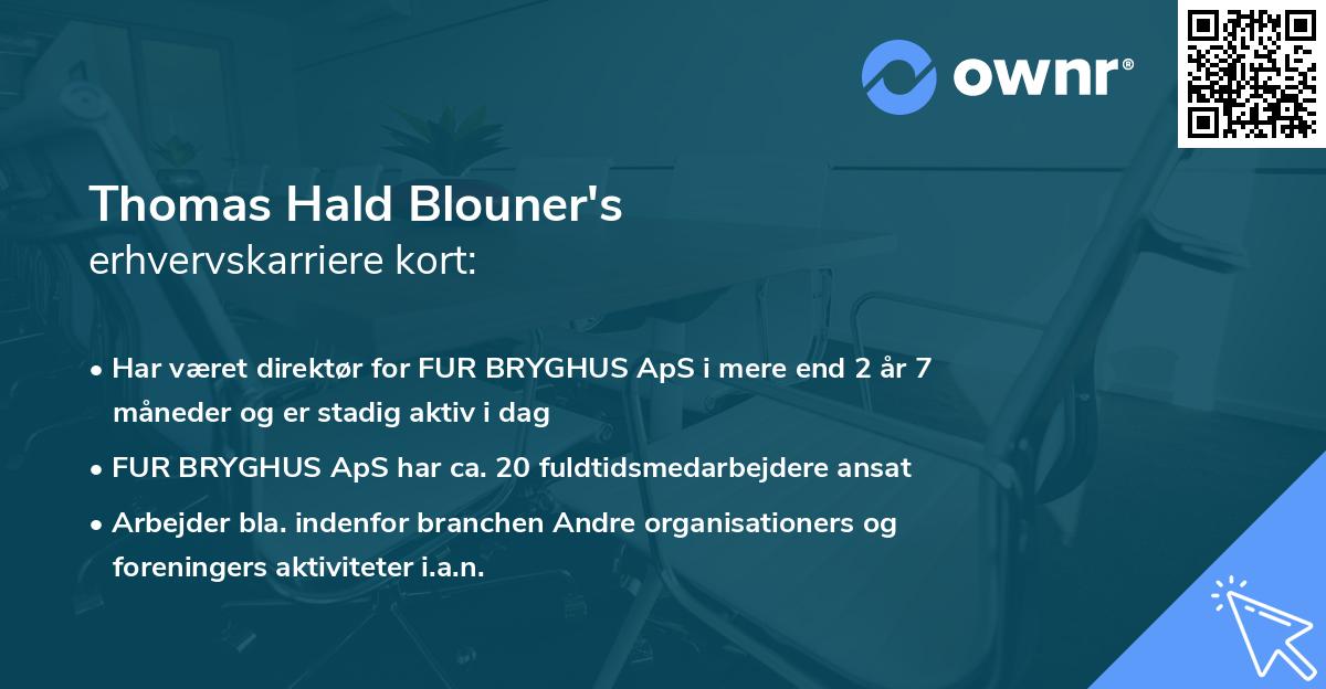 Thomas Hald Blouner's erhvervskarriere kort