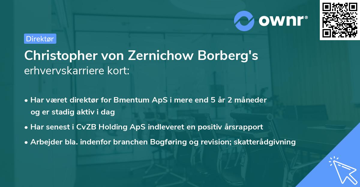 Christopher von Zernichow Borberg's erhvervskarriere kort