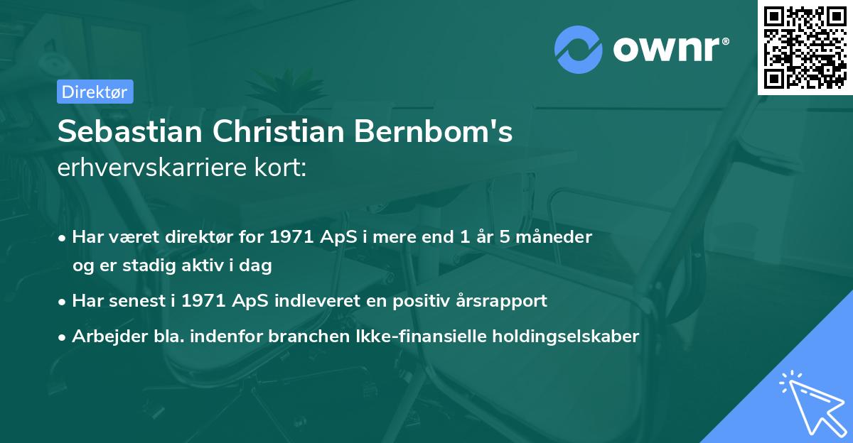 Sebastian Christian Bernbom's erhvervskarriere kort