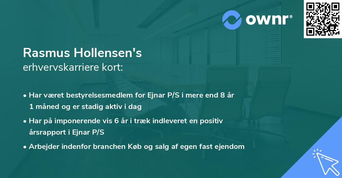 Rasmus Hollensen's erhvervskarriere kort