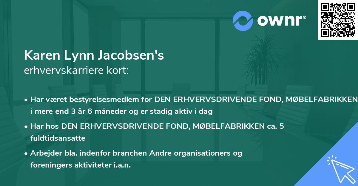 Karen Lynn Jacobsen's erhvervskarriere kort