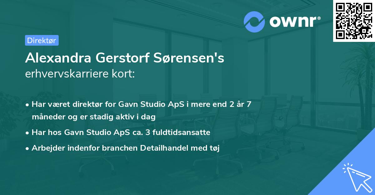 Alexandra Gerstorf Sørensen's erhvervskarriere kort